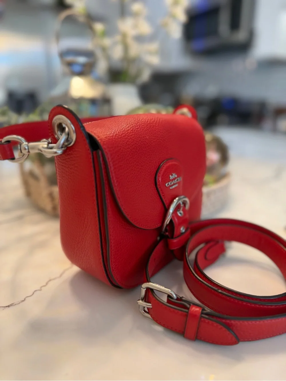 ❤️ Beautiful Red Coach Leather Bag ❤️